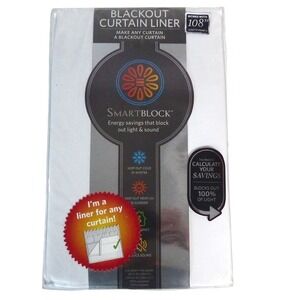 Blackout Insulating Curtain Liner Panel White 40x104 for 108in One Single Panel